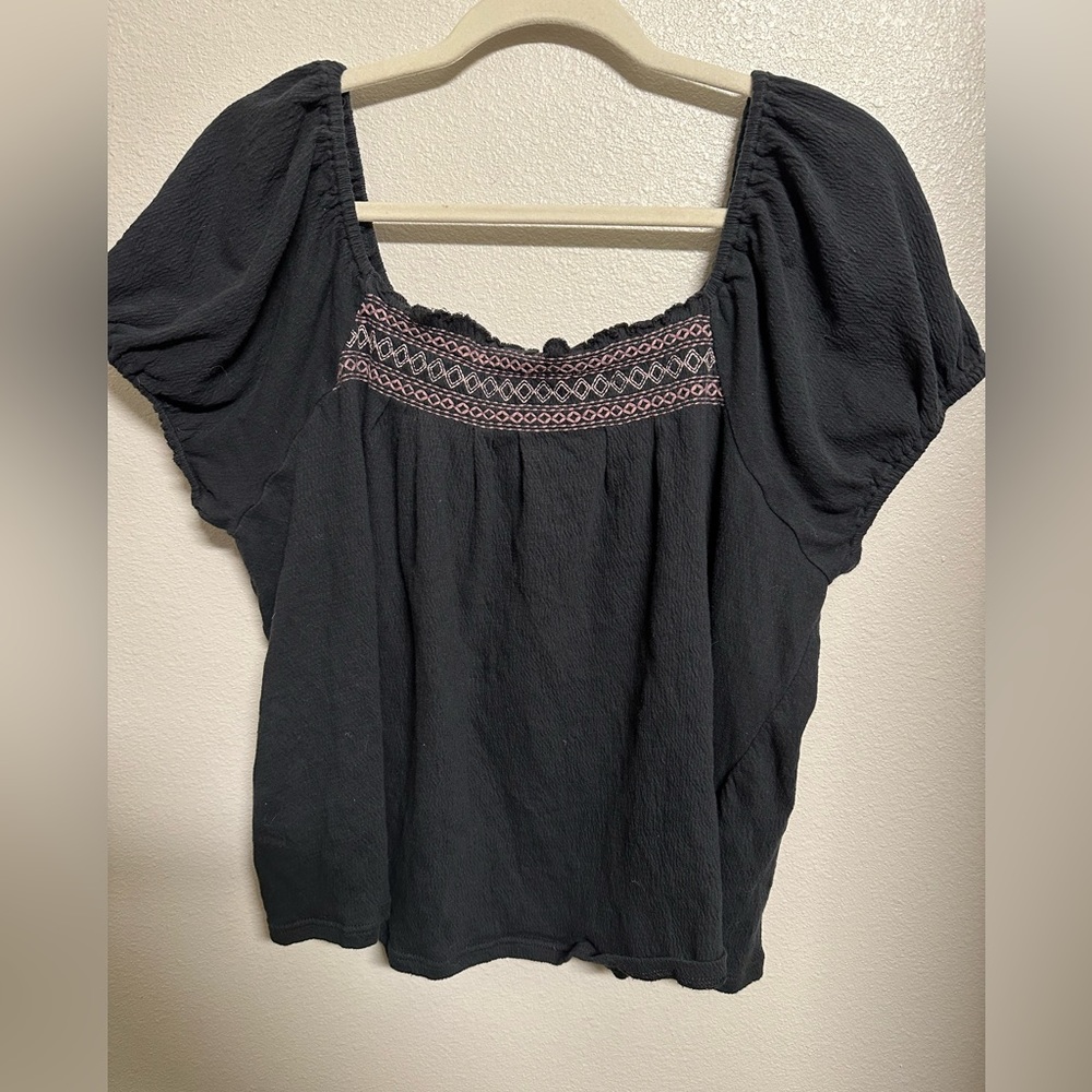 Madewell Embroidered Square-Neck Top